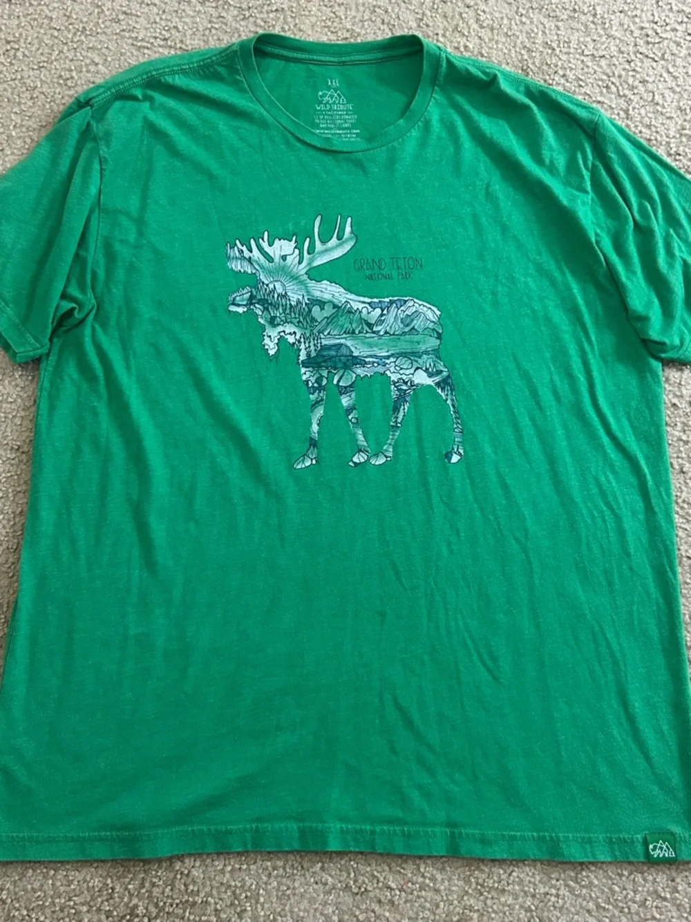 Wild Tribute Men’s -Shirt Grand Teton National Park Green Size 2XL - Picture 8 of 8